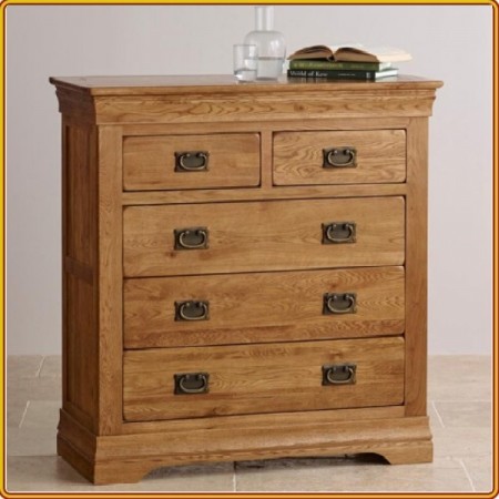 French Oak : Tủ 5 Ngăn Kéo - Màu Tự Nhiên - H 100cm